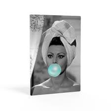 Sophia Loren Teal Blue Bubble Gum Black