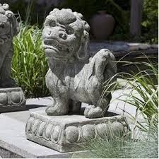 Left Facing Foo Dog Statue Asian