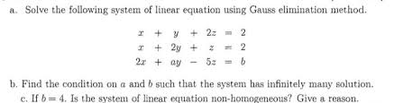 Linear Equation Usin Algebra