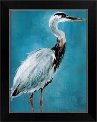 Blue Heron I Black Framed Wall Art