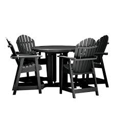 Highwood Hamilton 5pc Round Counter Dining Set Black