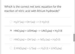 Lithium Hydroxide H3o Aq Oh Aq