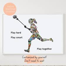 Custom Woman Lacrosse Player Collage