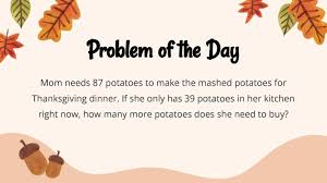 25 Thanksgiving Math Word Problems To