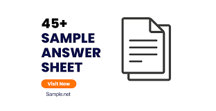 Sample Answer Sheet Templates In Pdf