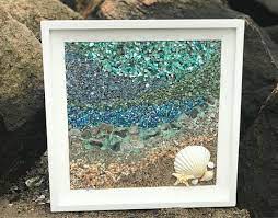 Beach Glass Mosaic In Frame