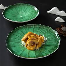 Lotus Leaf Plate Ceramic Green 4