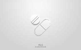 Pills 3d Icon White Background 3d