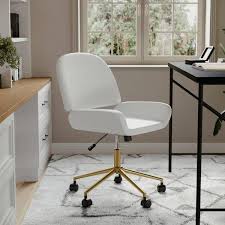 Martha Stewart Tyla Upholstered Office Chair White