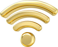 3d Gold Metal Wireless Signal Icon 3d