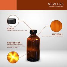 Nevlers Pack Of 18 8 Oz Leakproof Amber Glass Bottles With Twist Caps Funnel Brush And Labels Uv Resistant Glass