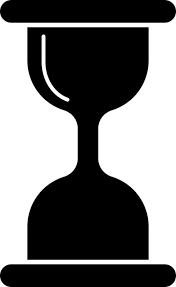 Isolated Black Sand Clock Or Hourglass