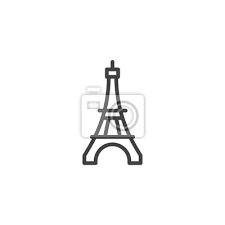 Eiffel Tower Line Icon Linear Style