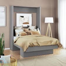 Gray Wood Frame Full Murphy Bed
