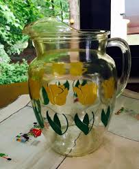 Vintage 1950 1960 Clear Glass Pitcher