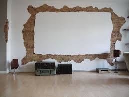 Projection Screen With Exposed Brick
