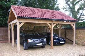 post and beam double bay carport sl