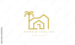 A Line Art Icon Logo Of A Modern House