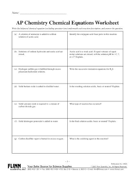 10826 Ap Chemistry Chemical Equations