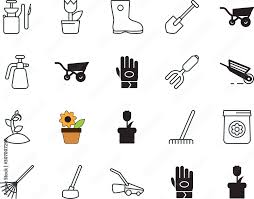 Gardening Vector Icon Set Such As High