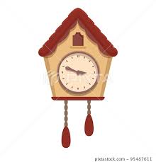 Alarm Cuckoo Clock Icon Cartoon Vector