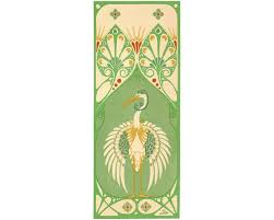 Great Blue Heron Art Print Art Nouveau