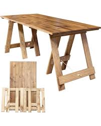 1 8m 6 Seater Stained Rustic Trestle Table