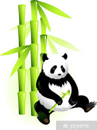 Sticker Bamboo And Panda Pixers Uk