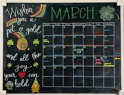 March Chalkboard Calendar 2021