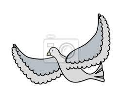 White Dove Flying Bird Icon Wall