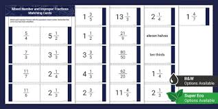 Improper Fractions Matching Cards