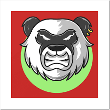 Angry Panda Cartoon Vector Icon