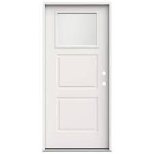 White Steel Prehung Front Door