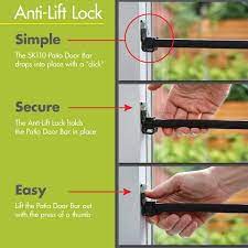 Ideal Security Patio Door Security Bar Black