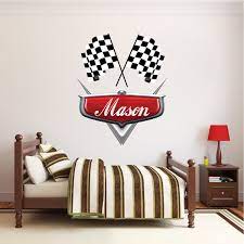 Personalized Boys Race Car Name Decal