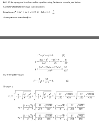 Cubic Equation Using Cardano S Formula