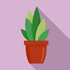 Modern Succulent Pot Icon Flat