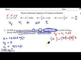 Constant Acceleration Problems