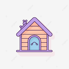 Cute Dog House Icon In Purple Colors
