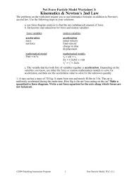 Worksheet 3 Modeling Physics