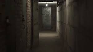 Scary Dark Hallway Stock Footage