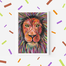 Rainbow Lion Art Print Elio Lion