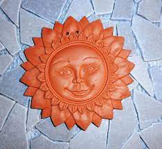 Terra Cotta Ceramic Sun Clay Wall