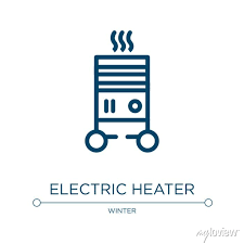 Electric Heater Icon Linear Vector