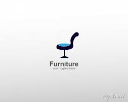 Abstract Blue Color Chair Icon Design