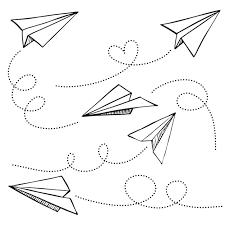 Set Of Doodle Paper Plane Icon Hand