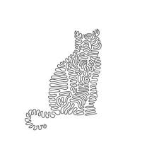 Cute Cat Sitting Abstract Art