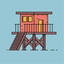 Outline Design Beach Hut Ilration