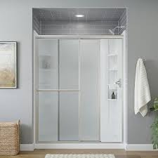 Framed Sliding Shower Door In Silver