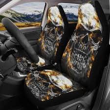 Flaming Skull Car Seat Cover Car Mat